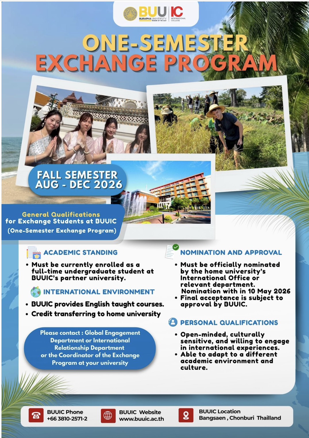 Study Abroad Opportunity in Thailand!
